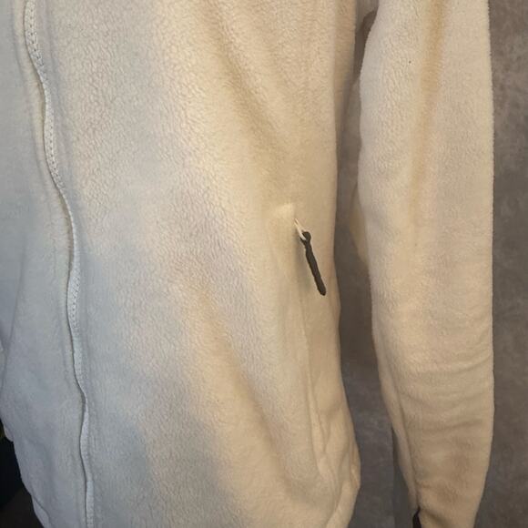 Columbia Women’s Medium Cream & Brown Fleece-Style Zip Up Outdoor Active Jacket - Picture 4 of 13